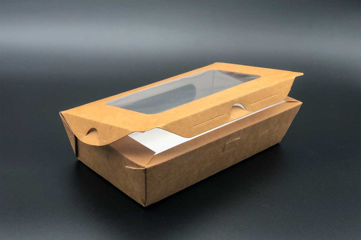 Χάρτινο Kraft κουτί με παράθυρο για Σαλάτα
