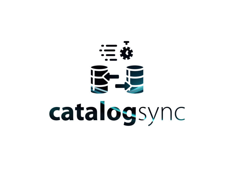 Λογότυπο catalogsync με συγχρονισμό βάσεων δεδομένων