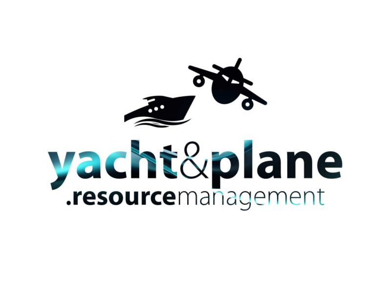 Λογότυπο yacht&plane με γιοτ και αεροπλάνο