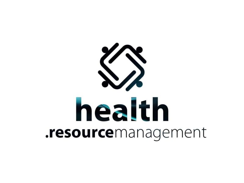 Λογότυπο health.resourcemanagement με αφηρημένο σύμβολο συνεργασίας