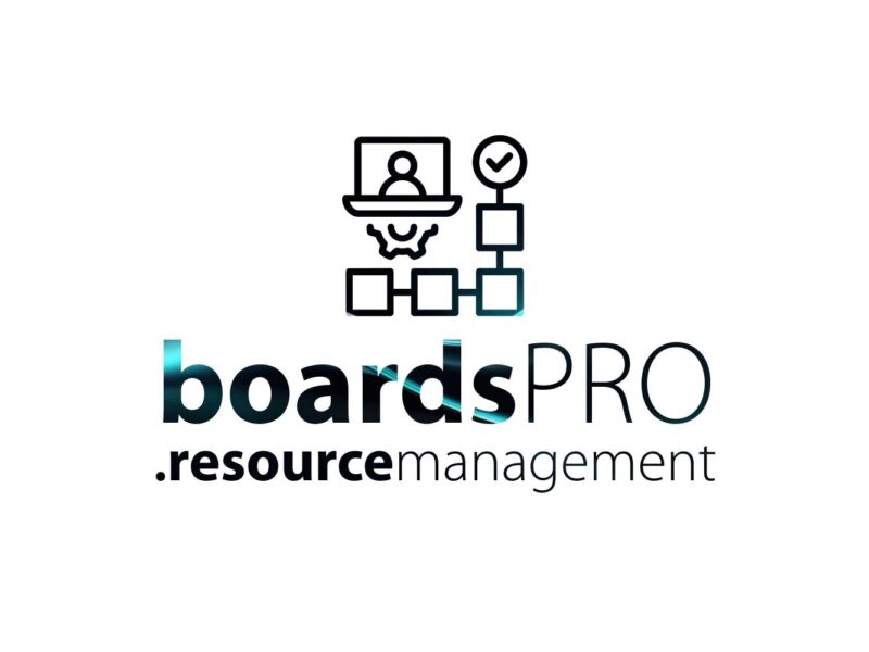 Λογότυπο boardsPRO resourcemanagement με εικονίδια διαχείρισης