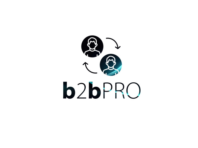 Λογότυπο b2bPRO με δύο εικονίδια χρηστών και βέλη